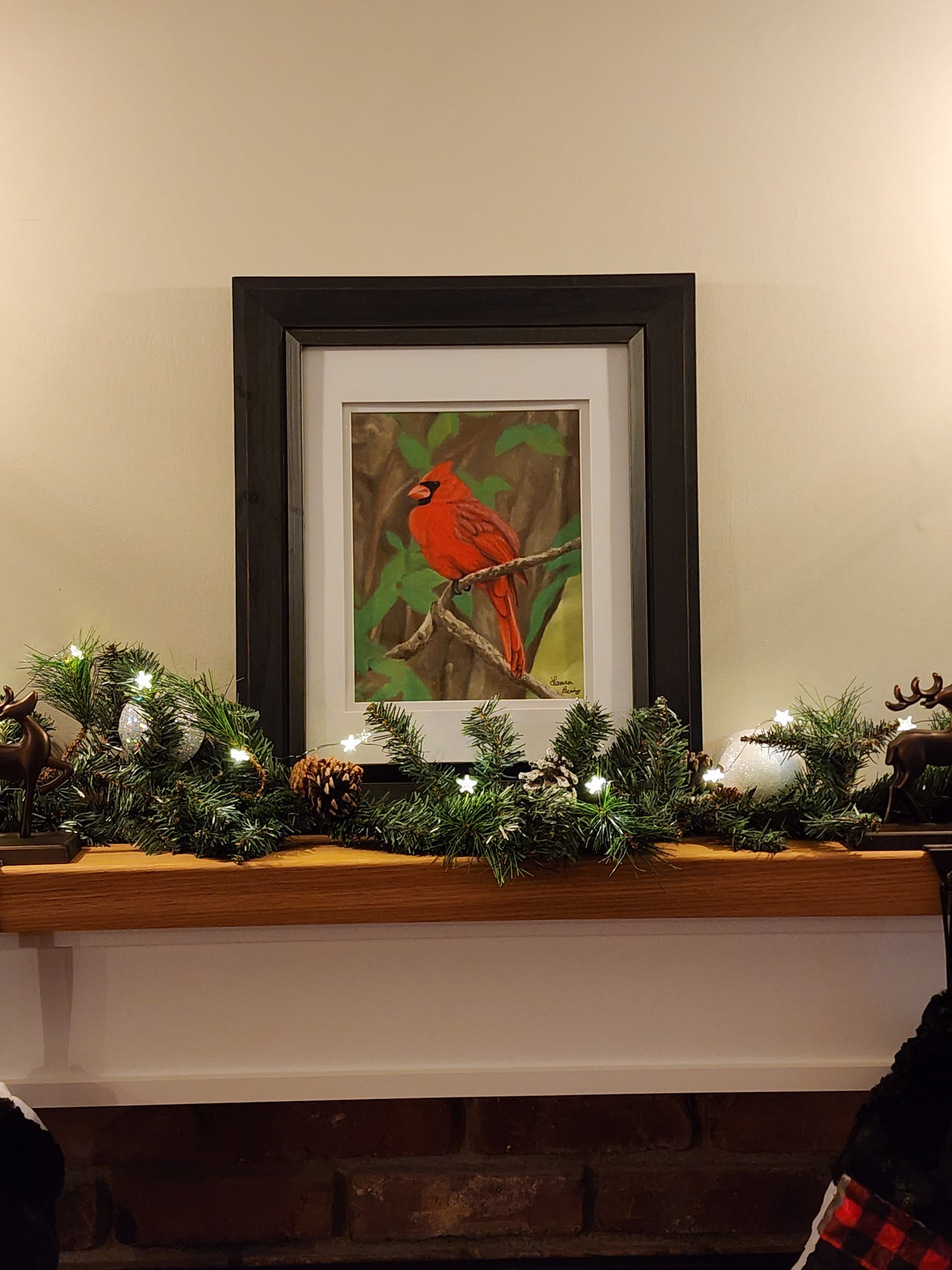 Cardinal Original Pastel Painting