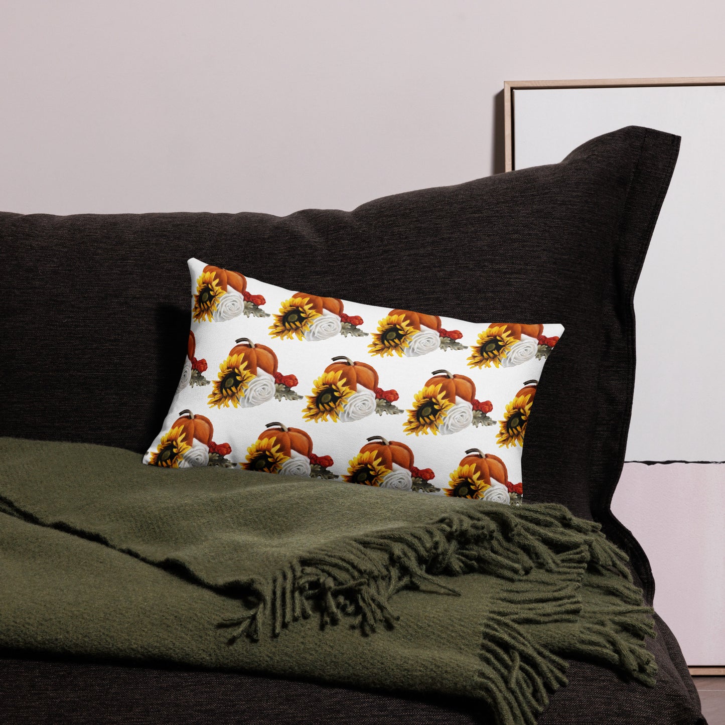 Autumn Flowers Pillow (White)