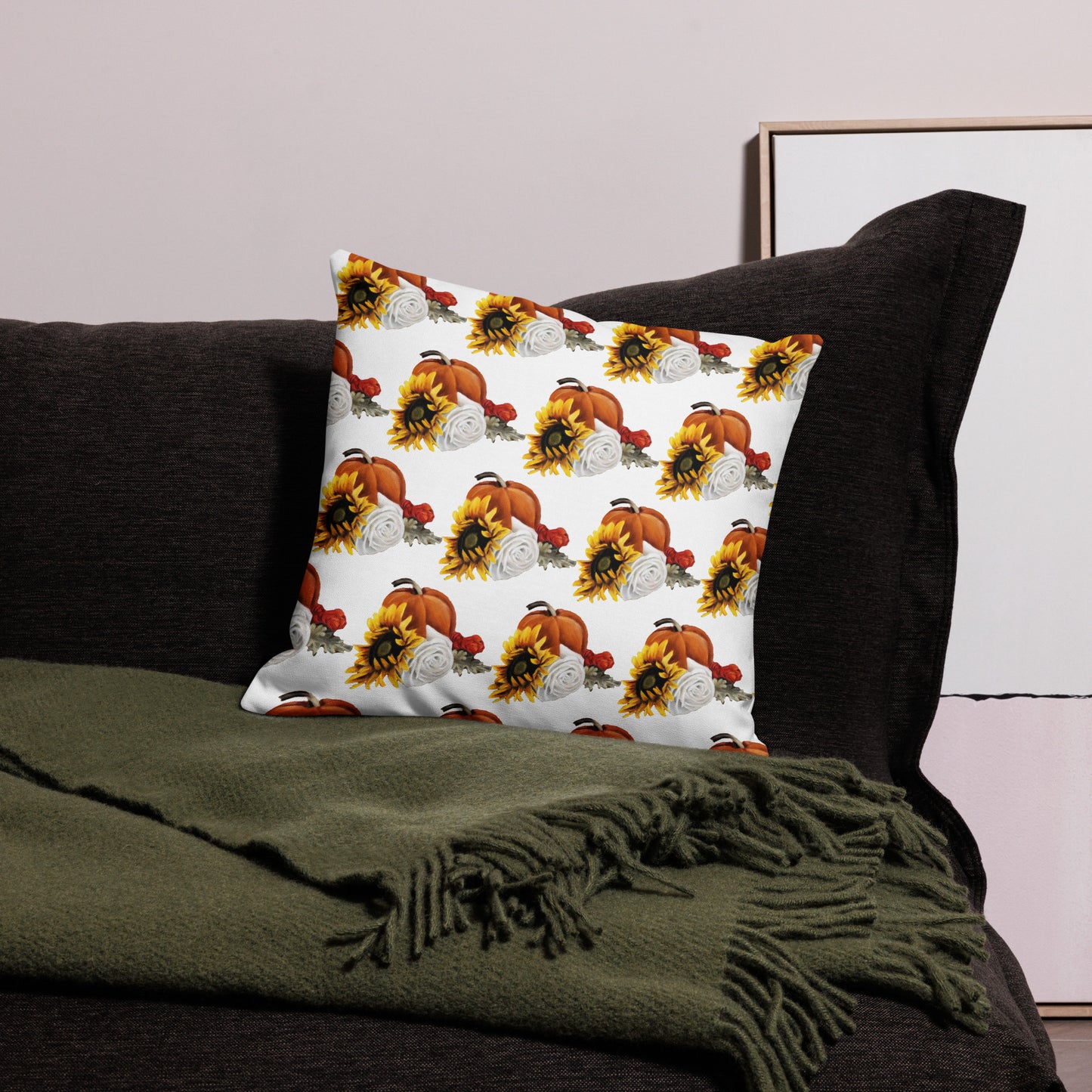 Autumn Flowers Pillow Case (White)