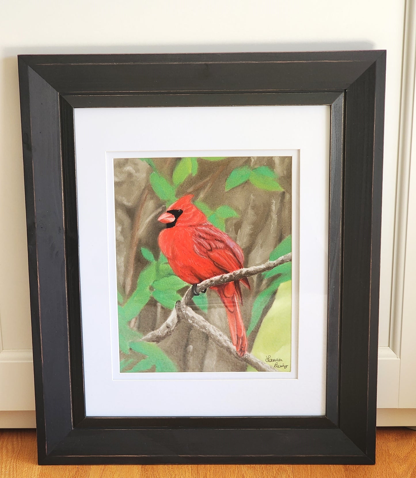 Cardinal Original Pastel Painting