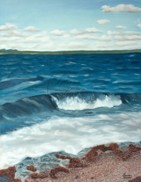 "Incoming Tide at Rocky Cove" Pastel Painting