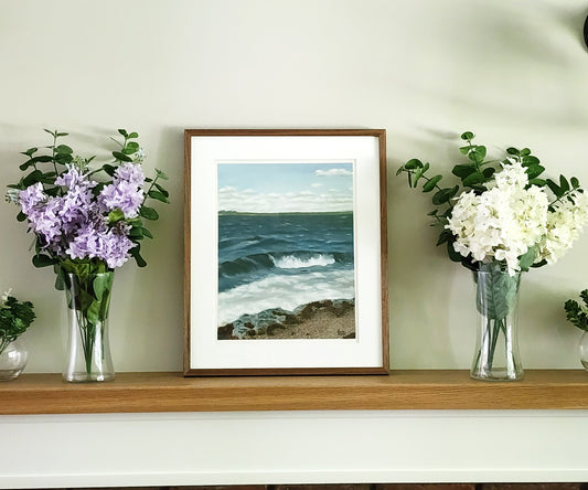 "Incoming Tide at Rocky Cove" Pastel Painting