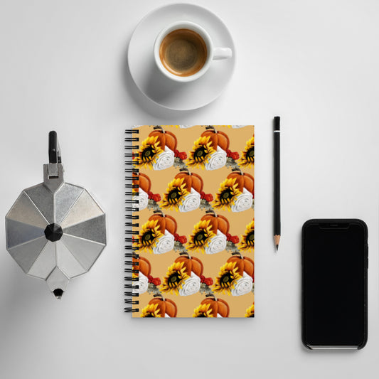 Autumn Flowers Spiral notebook (Fawn)