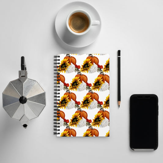 Autumn Flowers Spiral notebook (White)