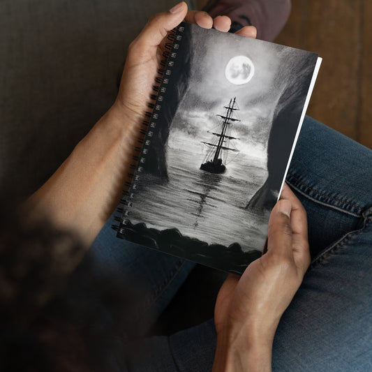 Spooky Pirate Ship Spiral notebook