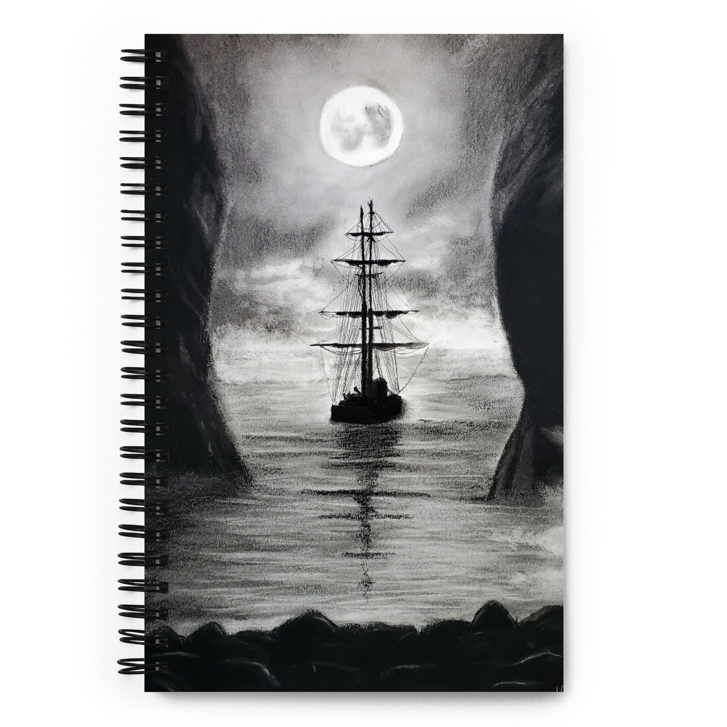 Spooky Pirate Ship Spiral notebook