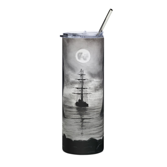 Spooky Pirate Ship Stainless steel tumbler