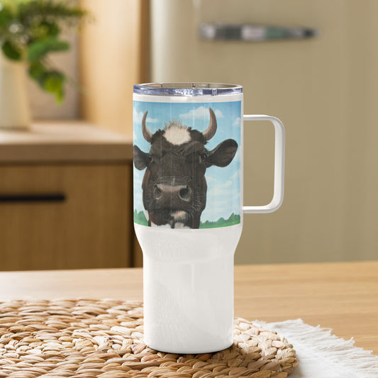 Cow Travel mug with a handle