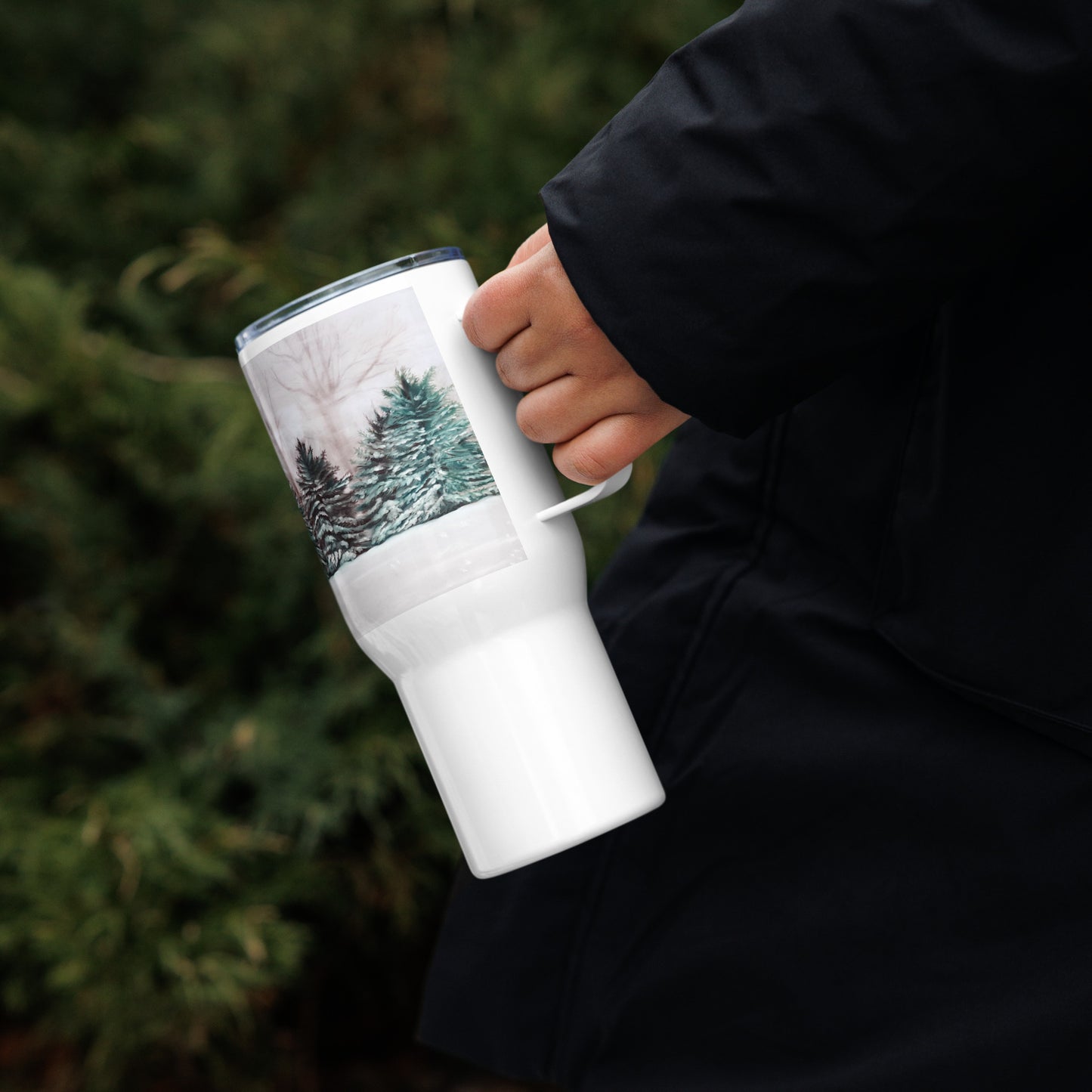 Winter Wonderland Travel mug with a handle