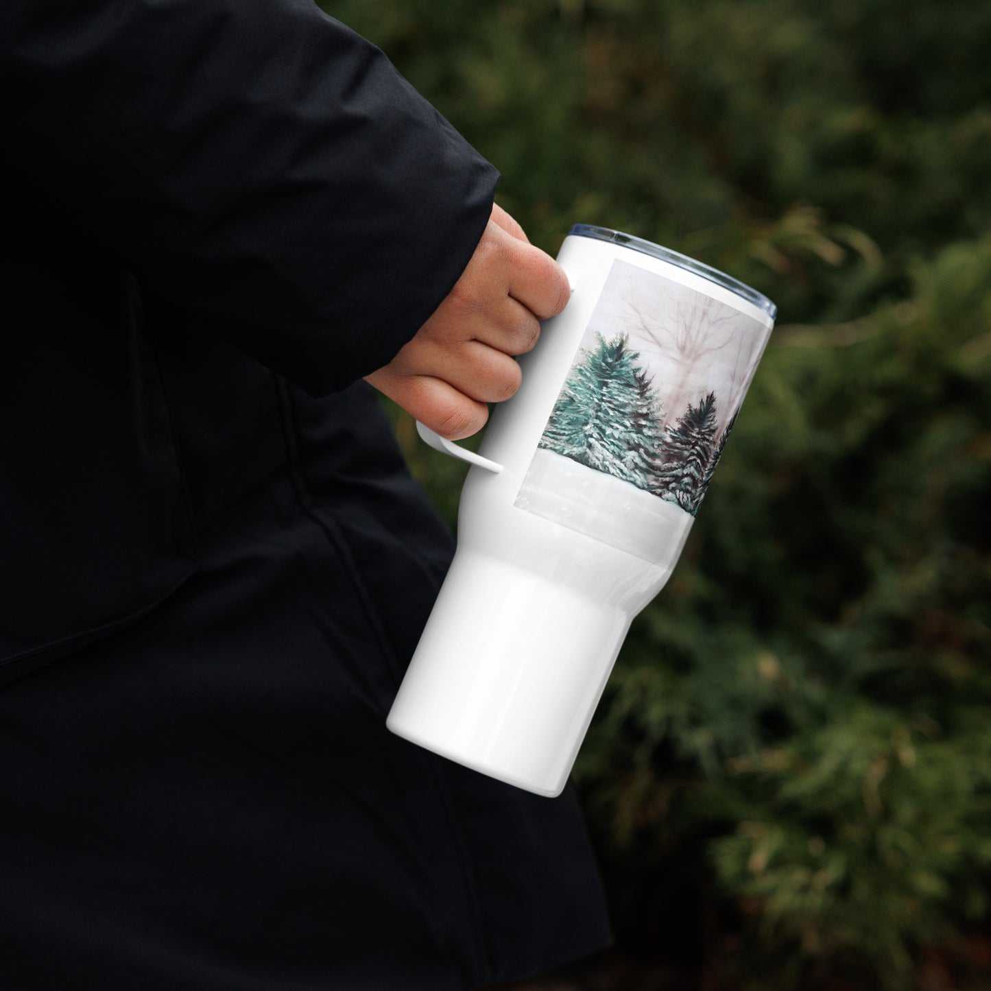 Winter Wonderland Travel mug with a handle