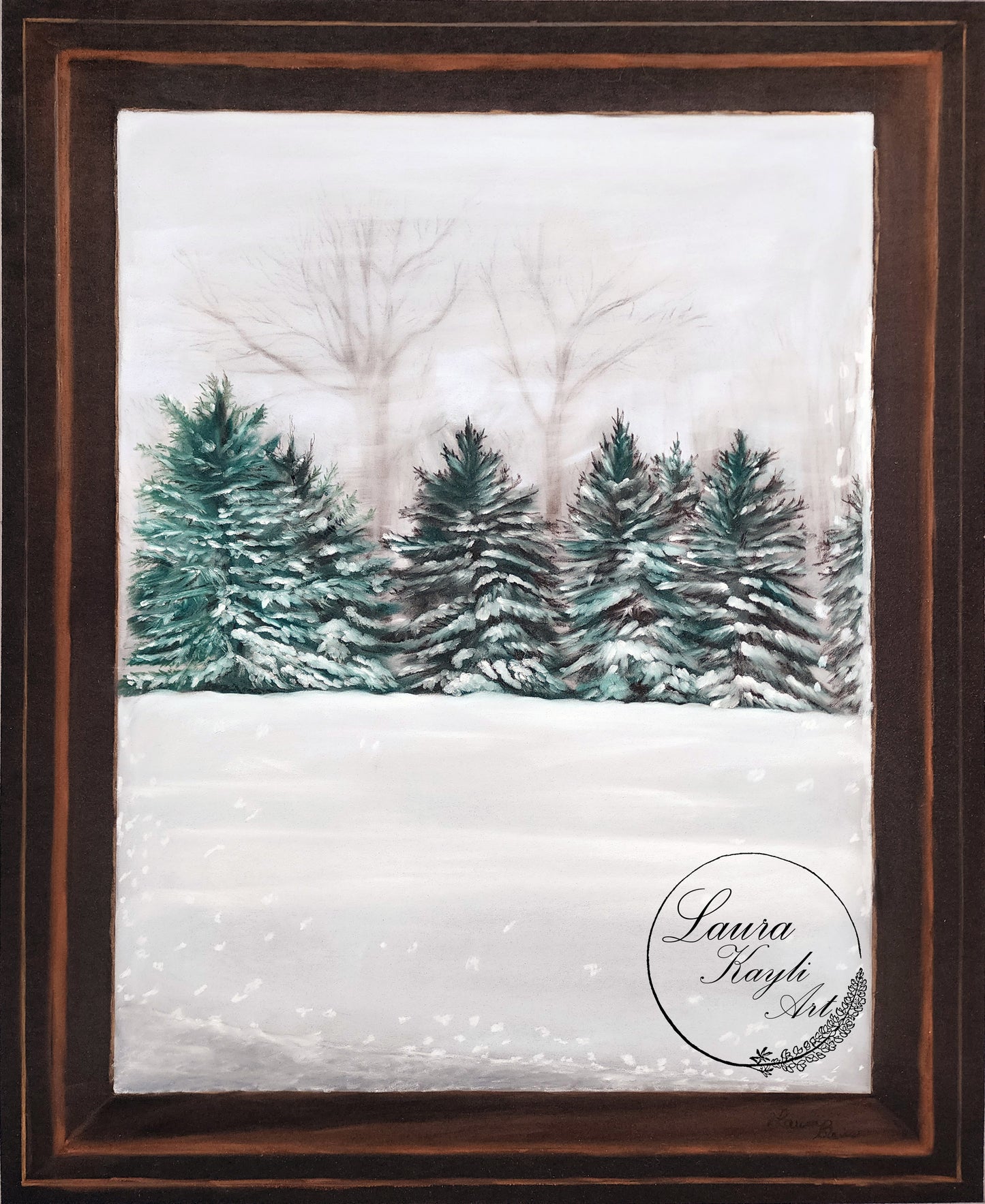Winter Wonderland Original Pastel Painting