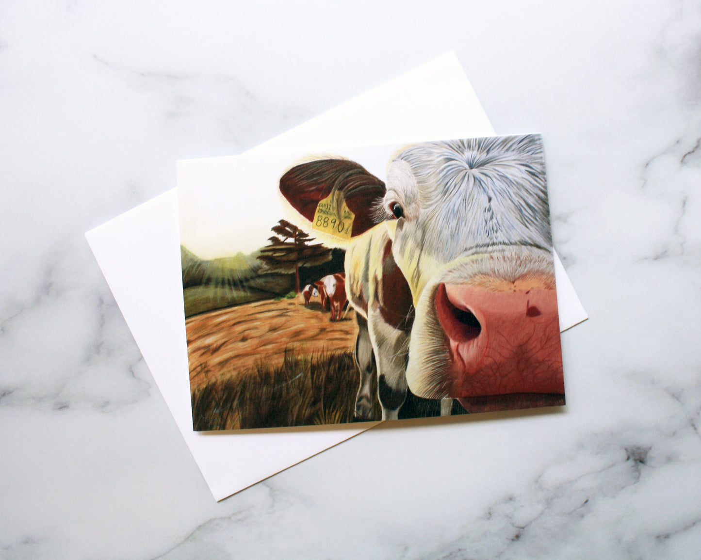 Cow "Just Saying Hi" Greeting Card
