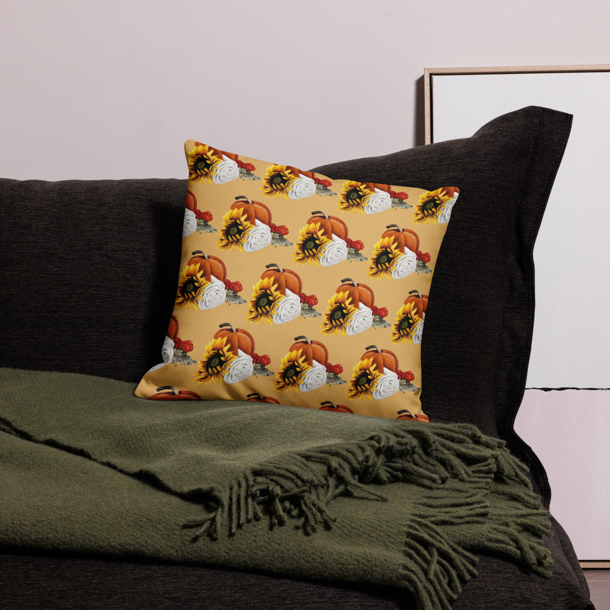 Autumn Flowers Pillow Case (Fawn)