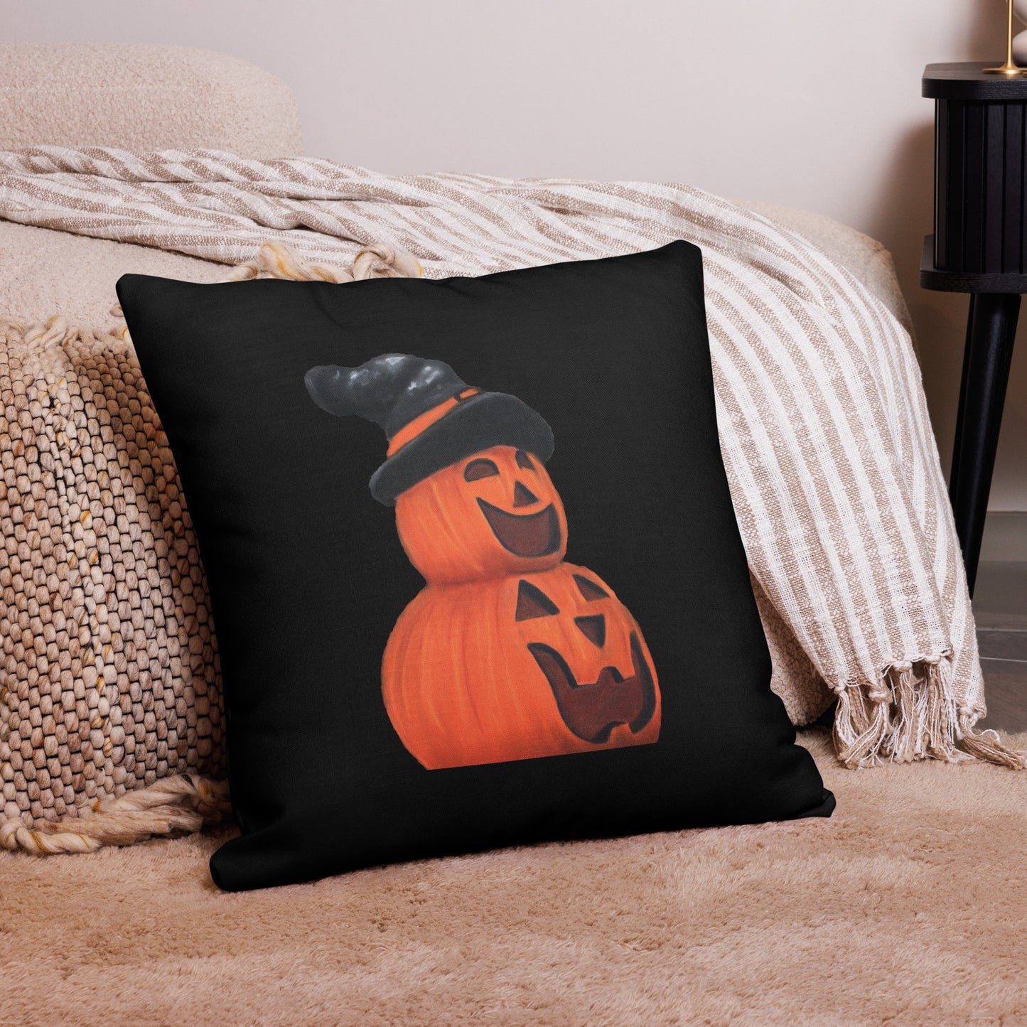 Cute Jack O' Lantern Premium Pillow Case