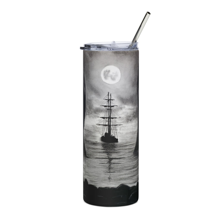 Spooky Pirate Ship Stainless steel tumbler