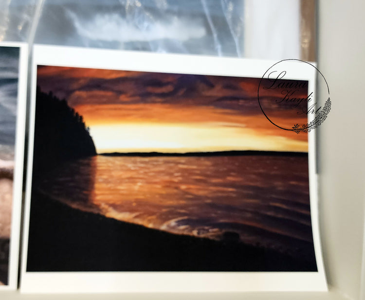 "Sunset at Rocky Cove" Art Print