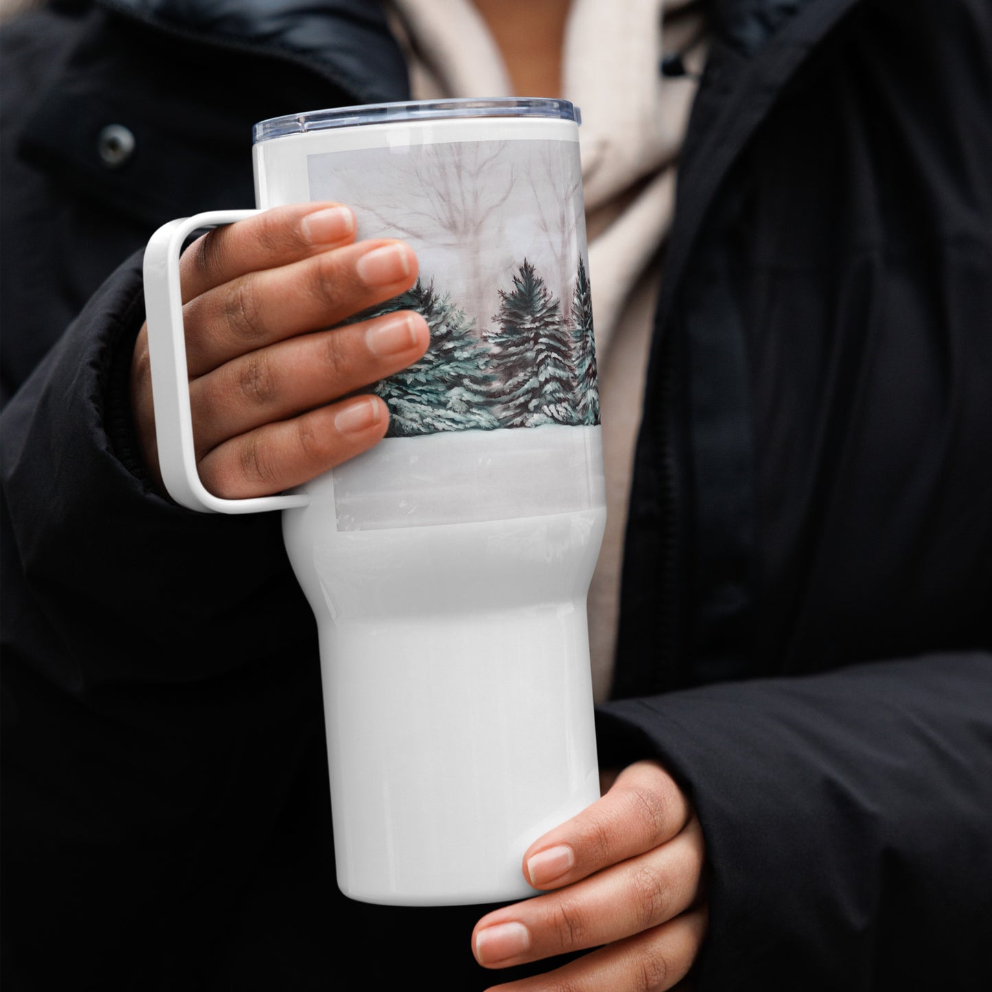 Winter Wonderland Travel mug with a handle