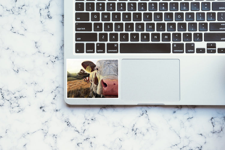 Cow "Just Saying Hi" Waterproof Sticker