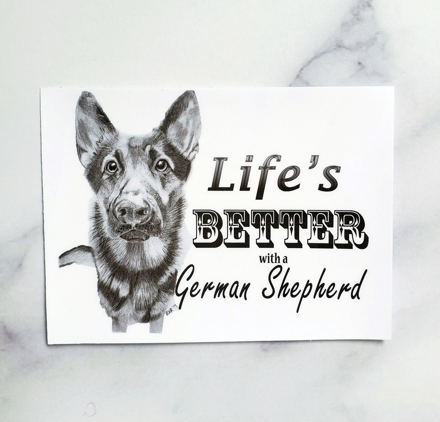 Life's Better with a German Shepherd Waterproof Sticker
