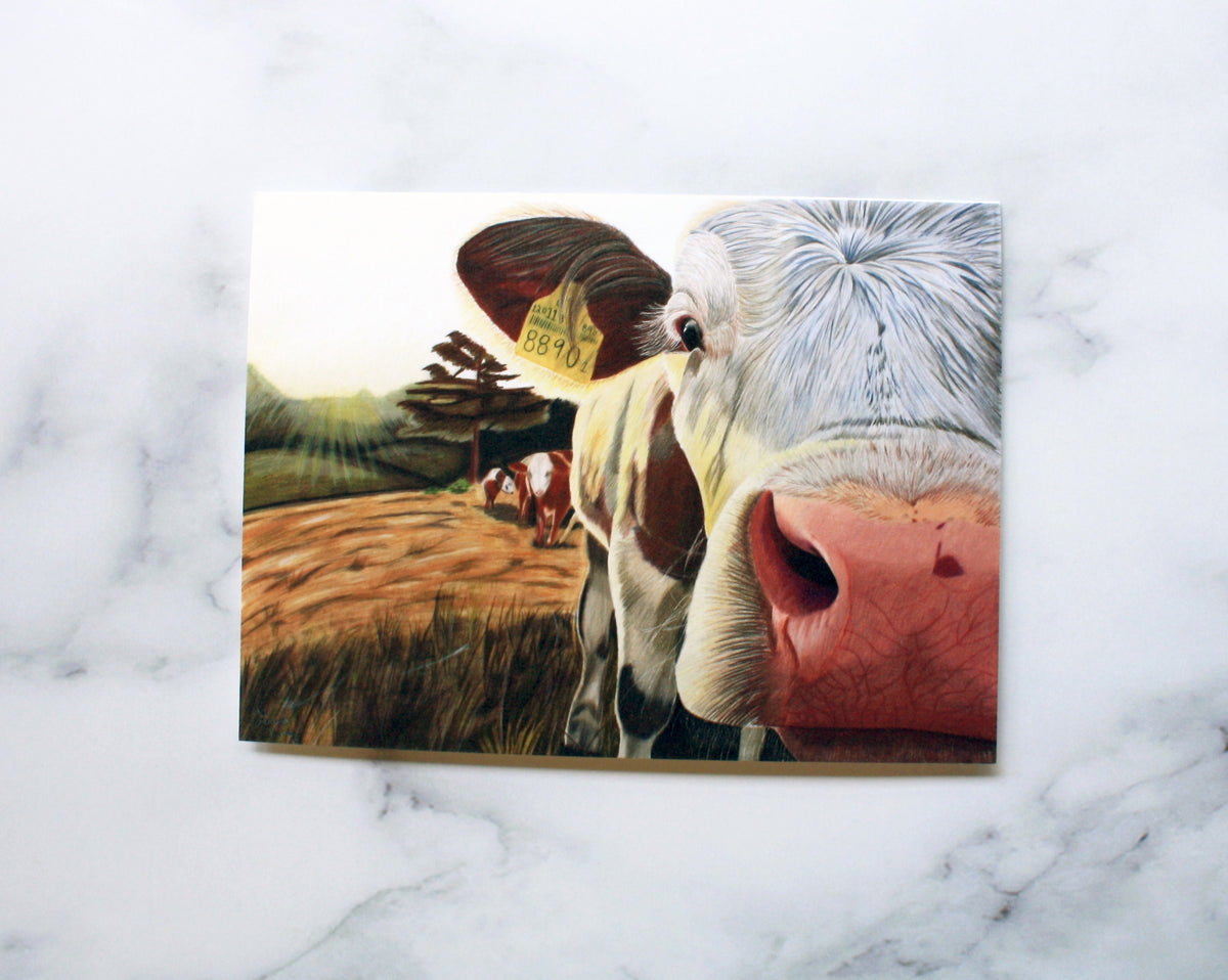 Cow "Just Saying Hi" Greeting Card
