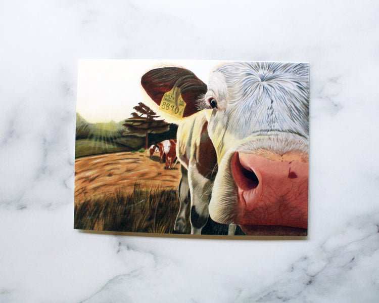 Cow "Just Saying Hi" Greeting Card