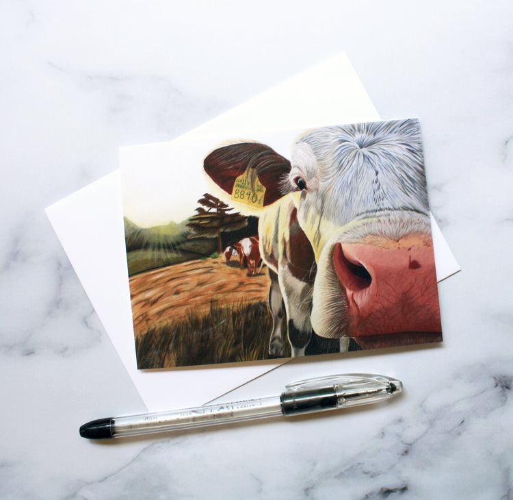 Cow "Just Saying Hi" Greeting Card