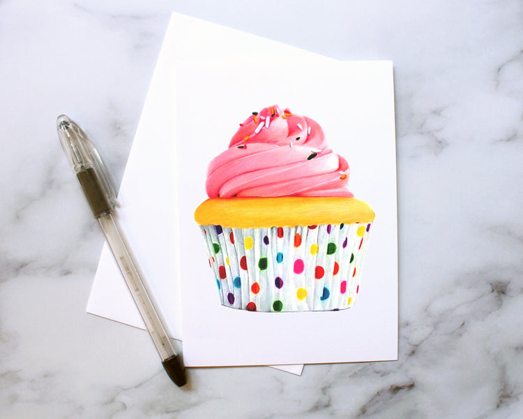 Pink Cupcake Birthday Card