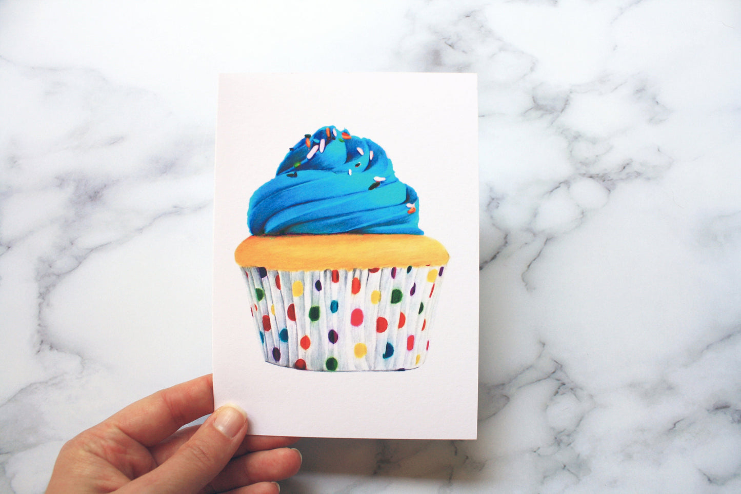 Blue Cupcake Birthday Card