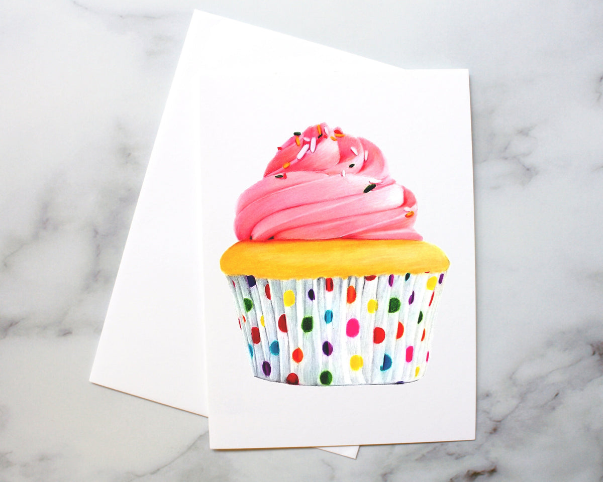 Pink Cupcake Birthday Card