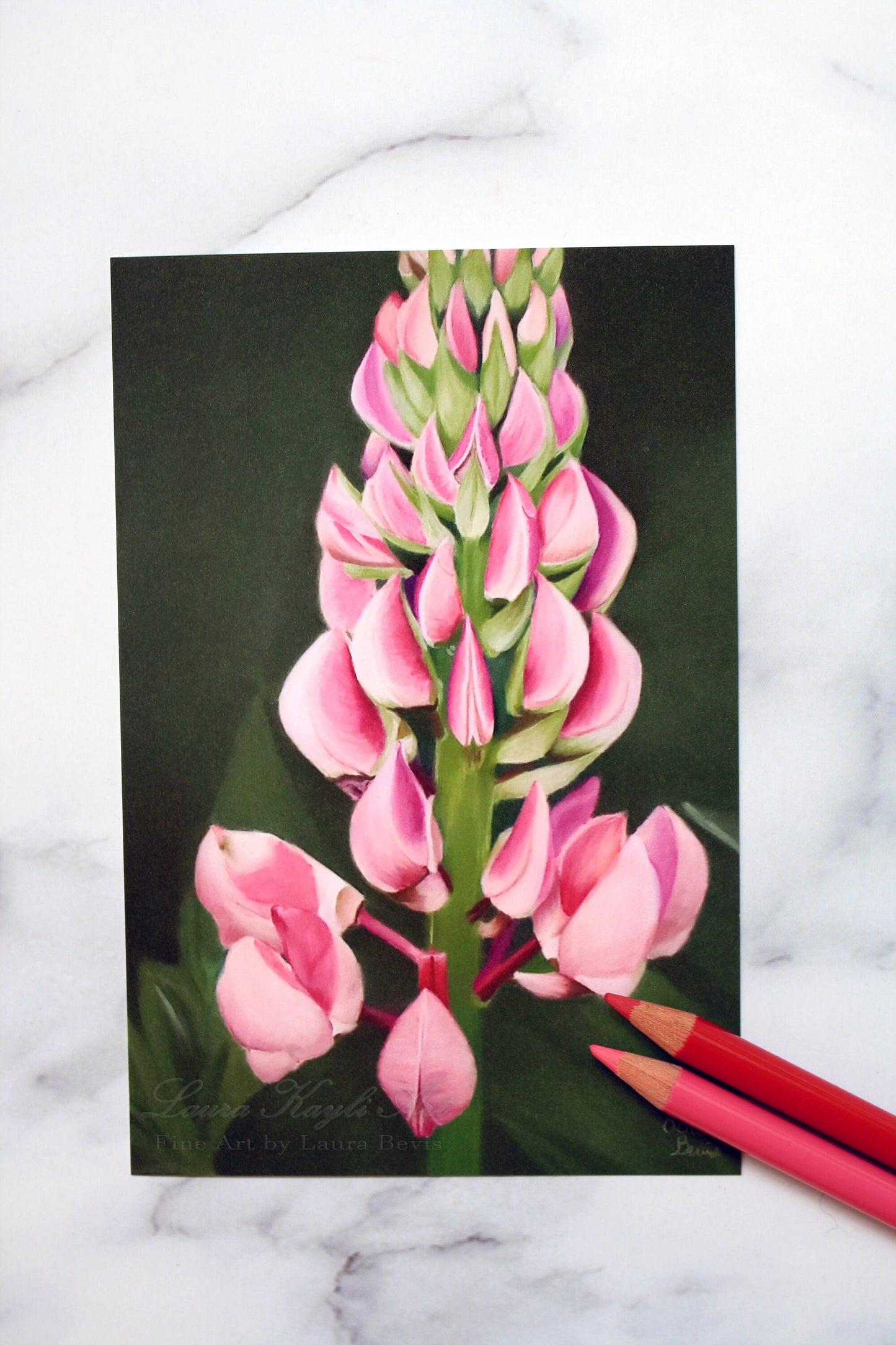 Lupine Flower Flat Note Card