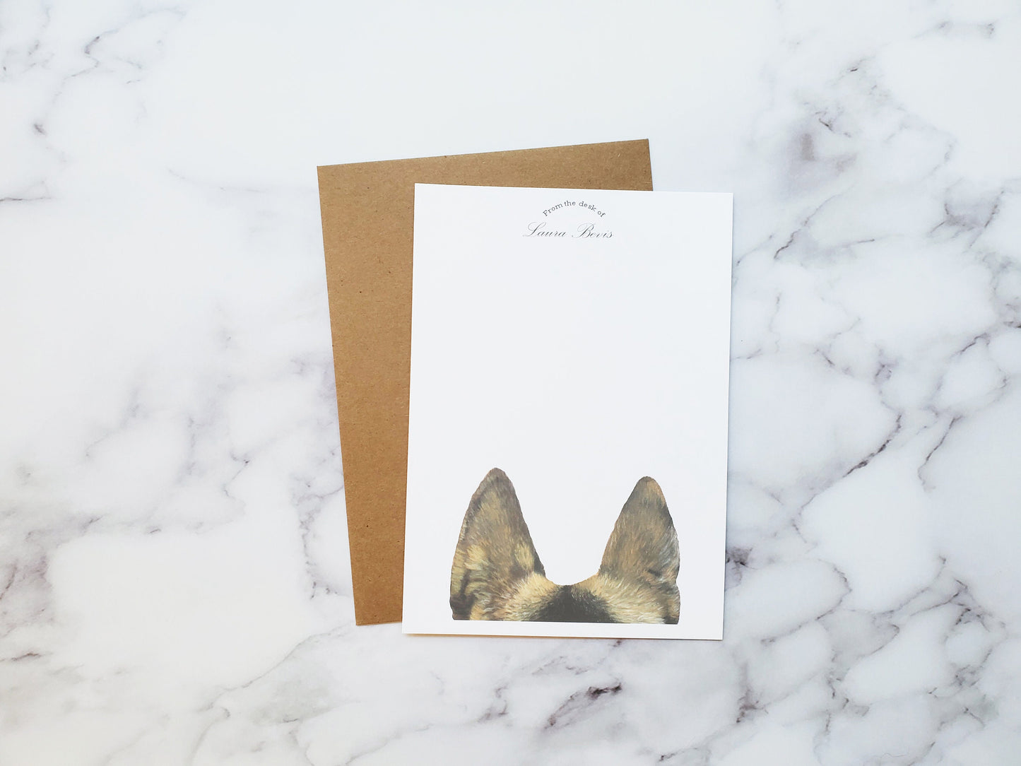 Personalized German Shepherd Stationery Cards-Set of 10