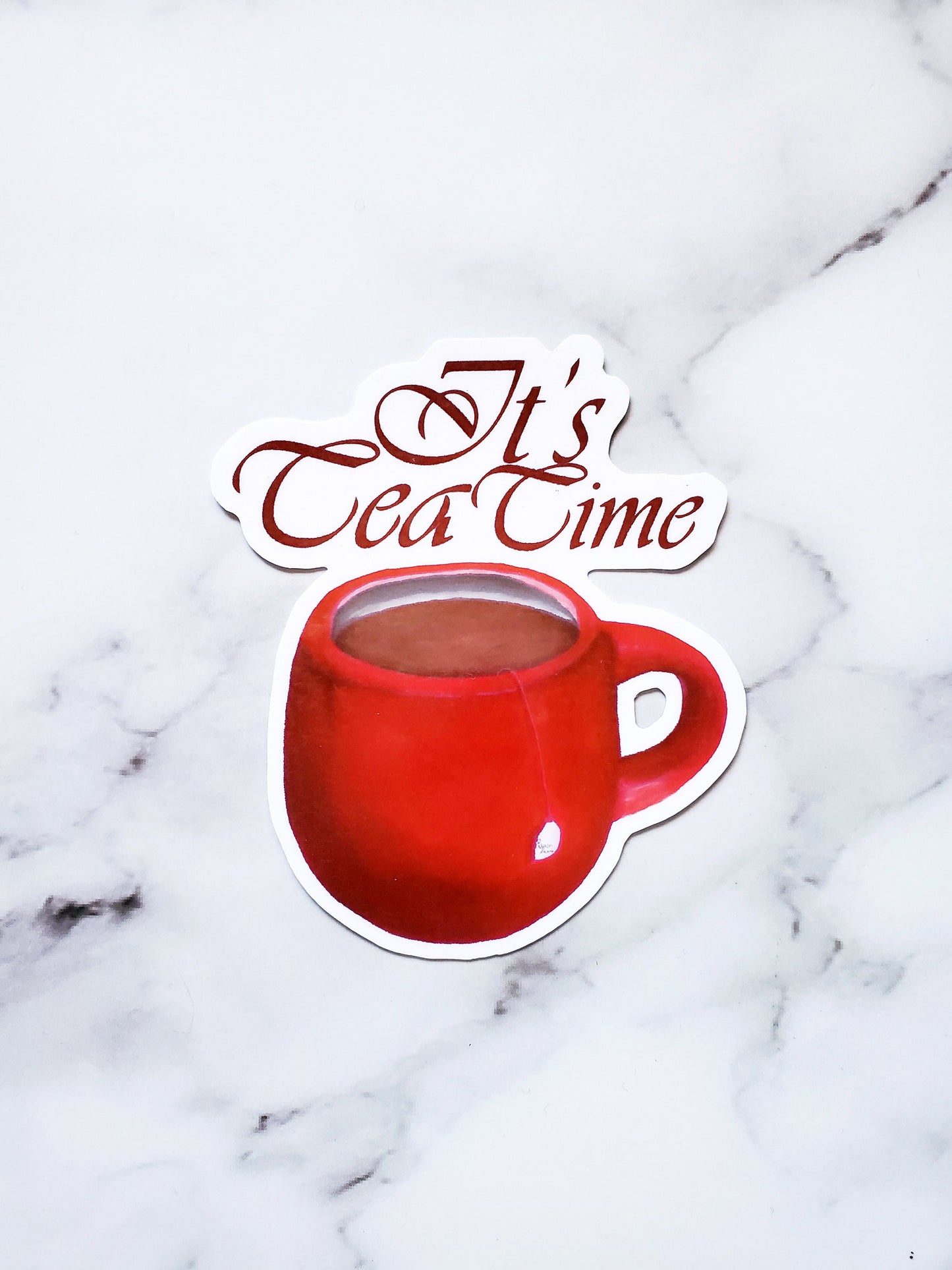 Tea Time, Tea Cup, Waterproof Sticker