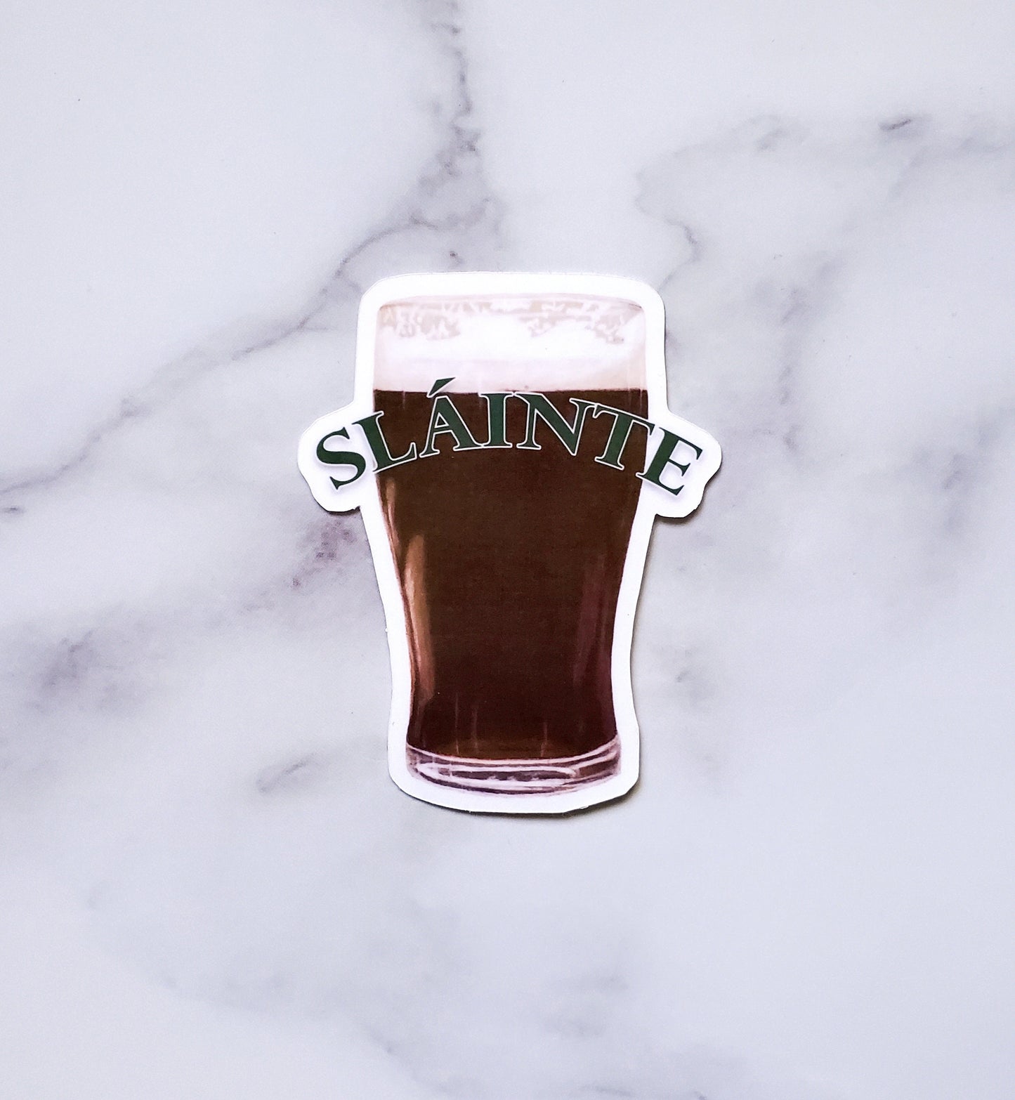 St. Patrick's Day Sláinte Beer Waterproof Die Cut Sticker